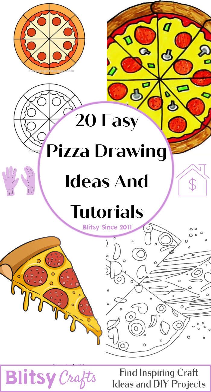 Pizza Coloring Page With An Outline Drawing Of Pizza Sketch Vector Easy  Pizza Drawing Easy Pizza Outline Easy Pizza Sketch PNG and Vector with  Transparent Background for Free Download
