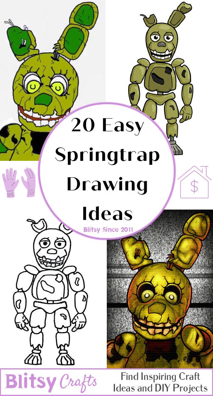 How to Draw Springtrap from Five Nights at Freddy's - Really Easy