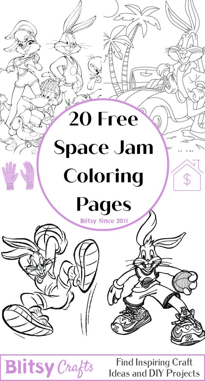 20 Easy and Free Space Jam Coloring Pages for Kids and Adults - Cute Space Jam Coloring Pictures and Sheets Printable