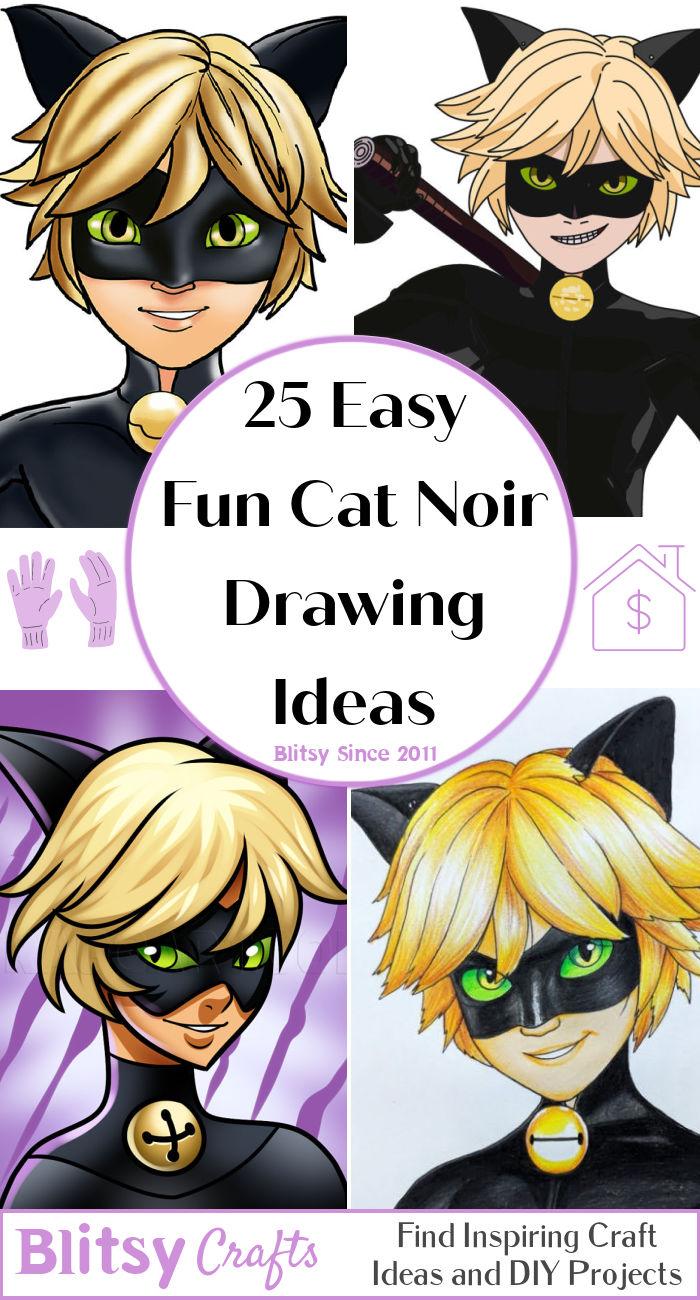 chat noir drawing easy