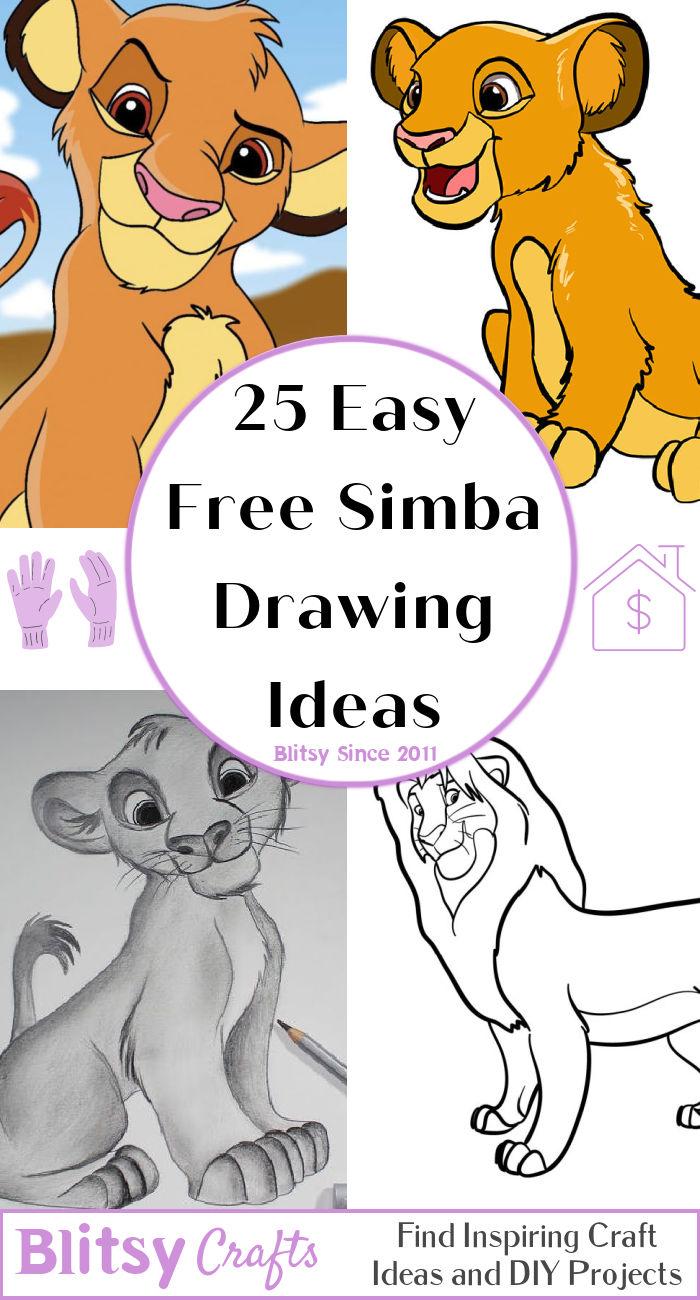 25 Easy Simba Drawing Ideas - How to Draw Simba