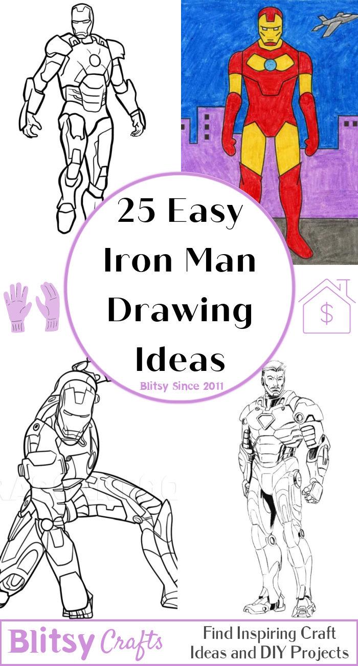 Buy Iron Man Mark 85 Suit Color Pencil Drawing Online in India - Etsy