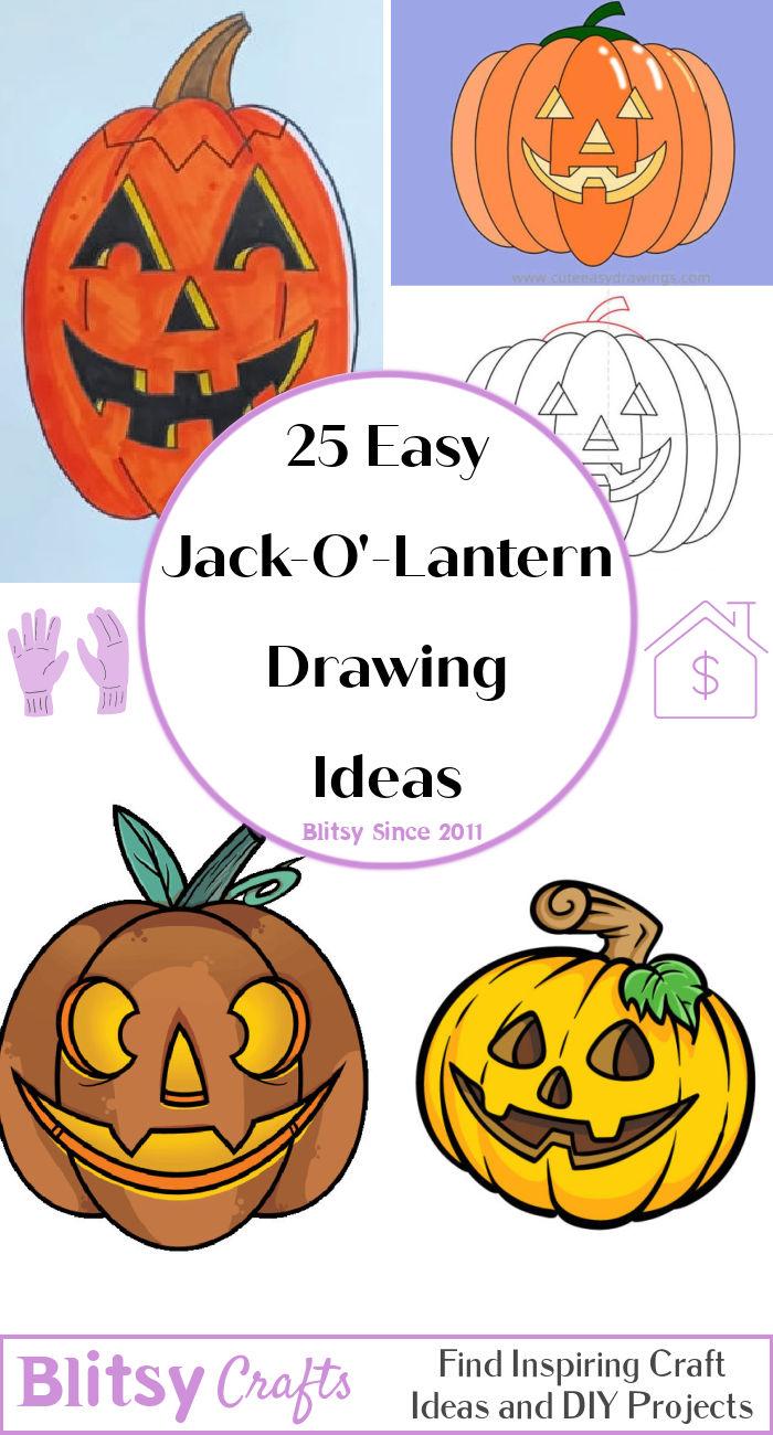 25 Easy Jack O Lantern Drawing Ideas - How to Draw a Jack O Lantern