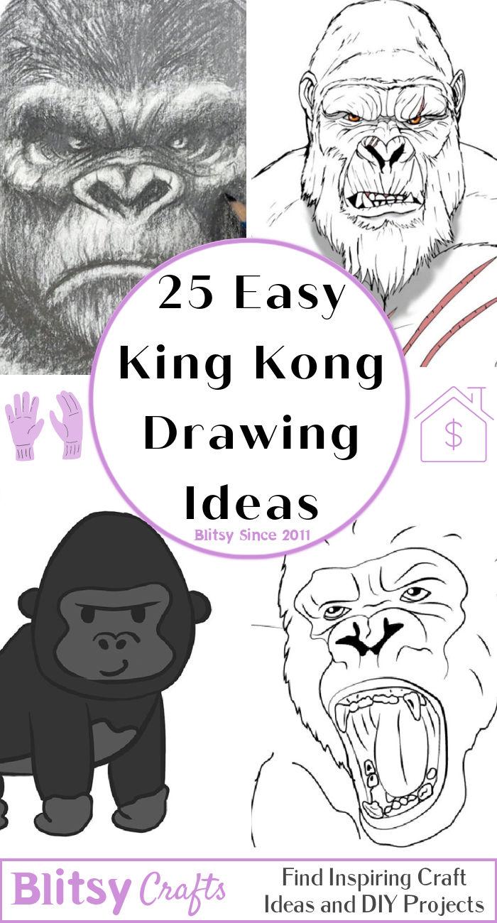 25 Easy King Kong Drawing Ideas - How to Draw King Kong