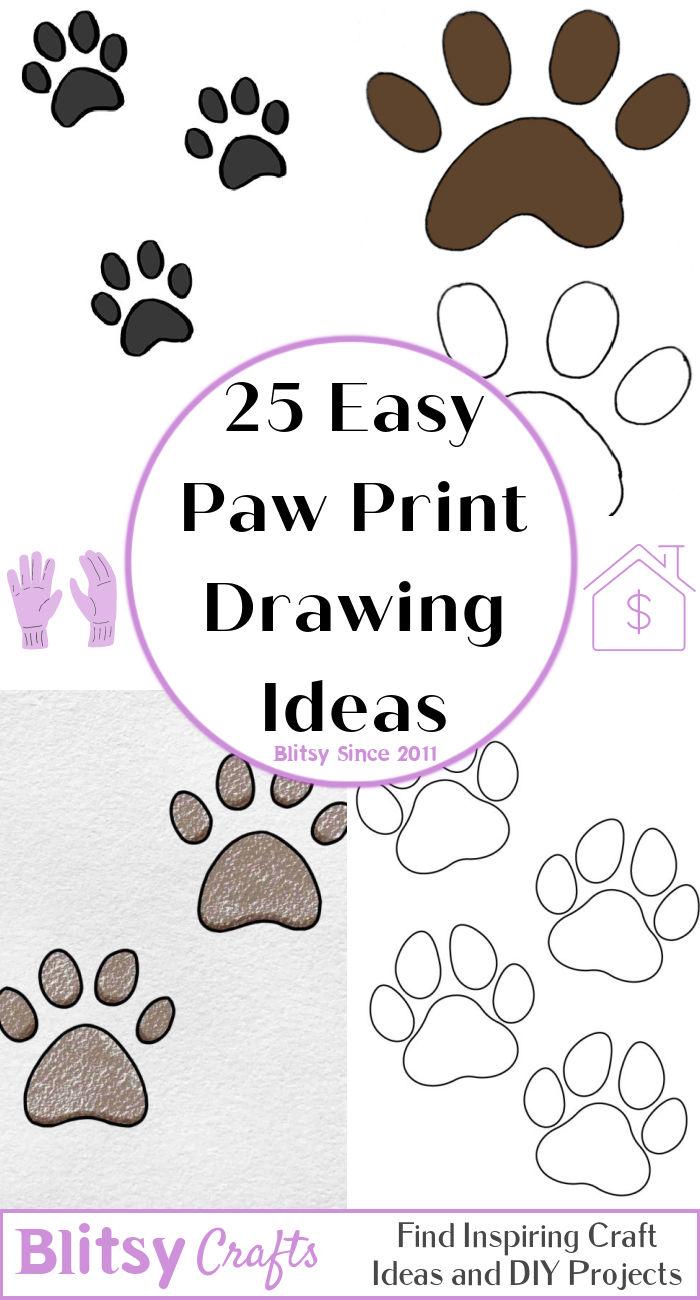 25 Easy Paw Print Drawing Ideas - How to Draw
