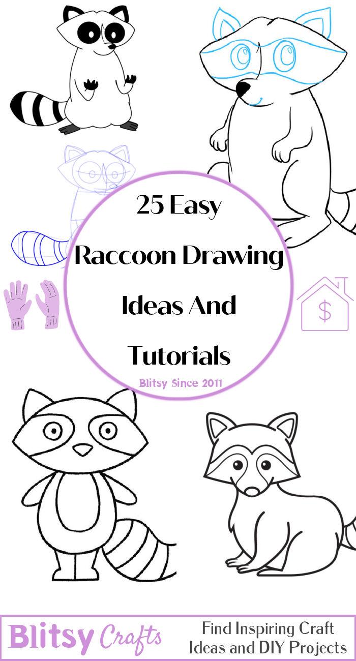 25 Easy Raccoon Drawing Ideas - How to Draw a Raccoon