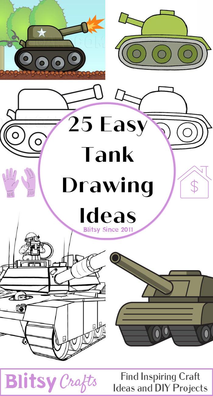 25 Easy Tank Drawing Ideas - How to Draw a Tank