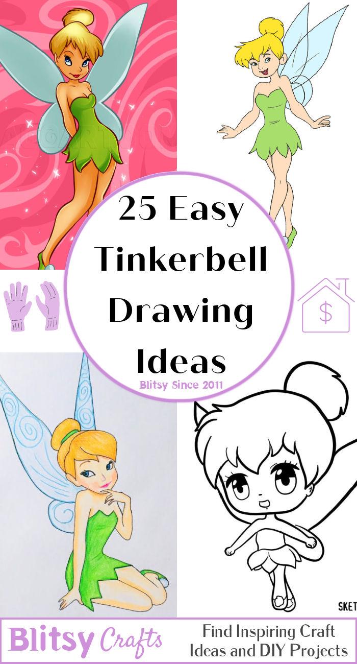 25 Easy Tinkerbell Drawing Ideas - How to Draw Tinkerbell
