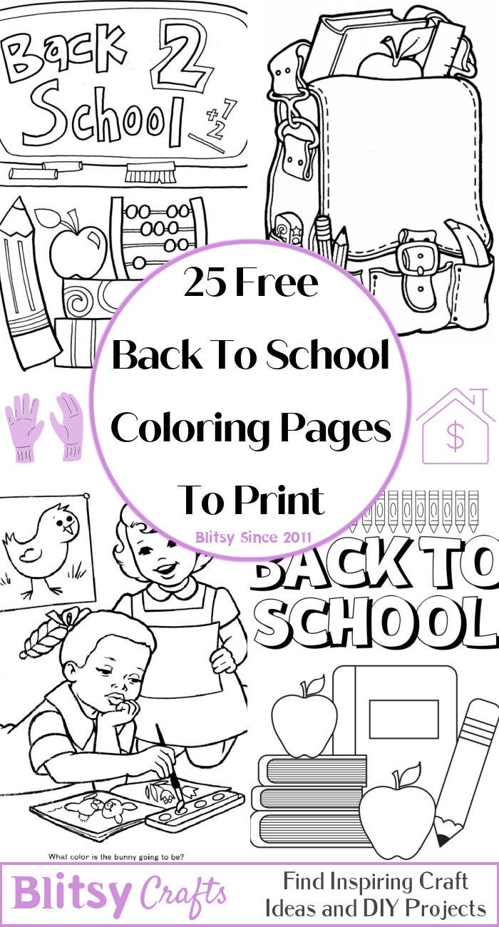 25 Easy and Free Back to School Coloring Pages for Kids and Adults - Cute Back to School Coloring Pictures and Sheets Printable