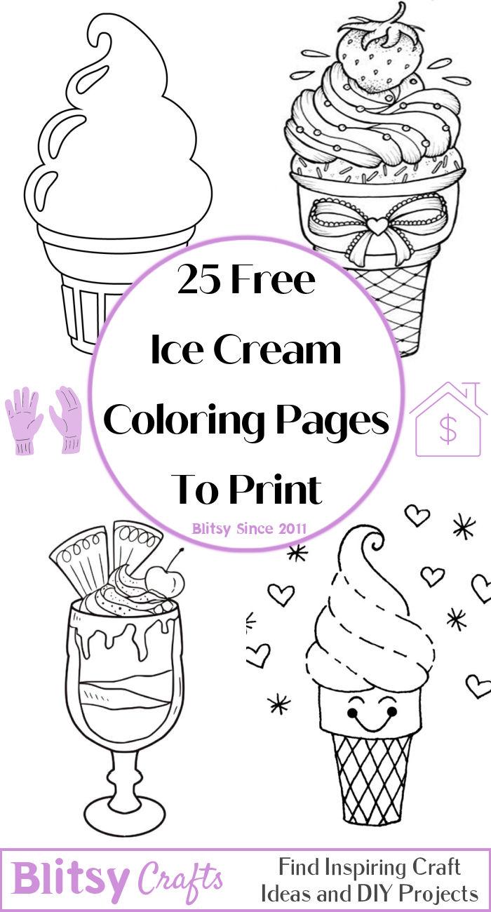 25 Easy and Free Ice Cream Coloring Pages for Kids and Adults - Cute Ice Cream Coloring Pictures and Sheets Printable