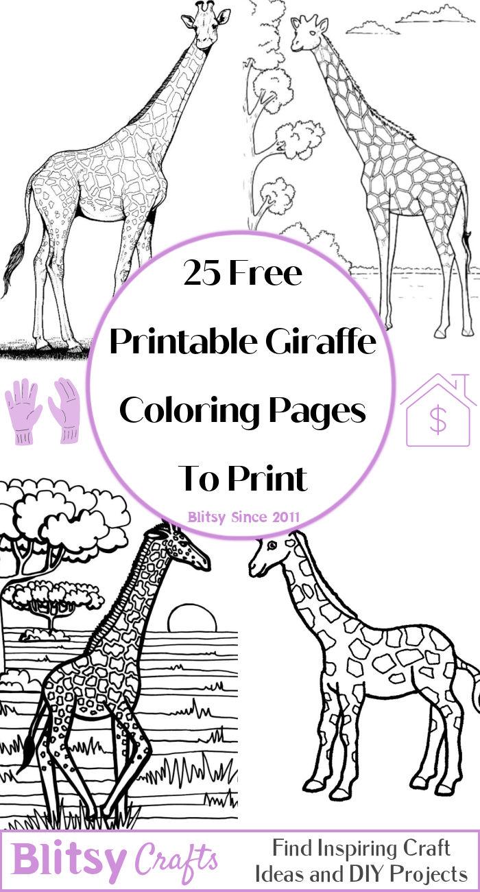 25 Easy and Free Giraffe Coloring Pages for Kids and Adults - Cute Giraffe Coloring Pictures and Sheets Printable