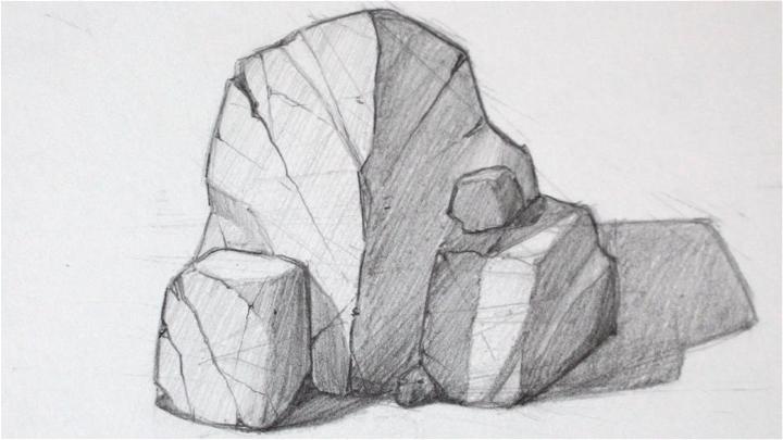Basic Shapes Rocks Drawing
