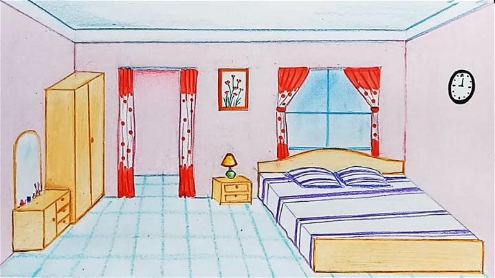 Bedroom Drawing Step by Step Guide