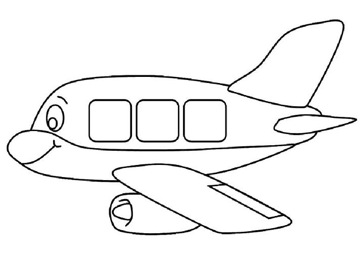 Cartoon Airplane Coloring Page