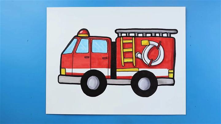 Cartoon Fire Truck Drawing