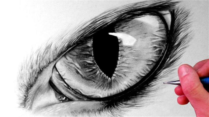 Cat Eye Pencil Drawing
