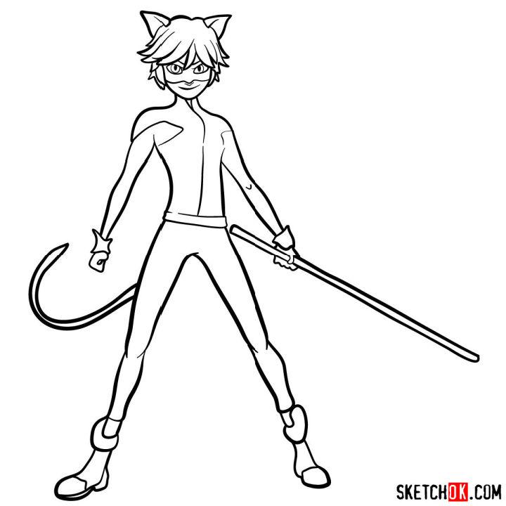 Cat Noir Drawing Step by Step