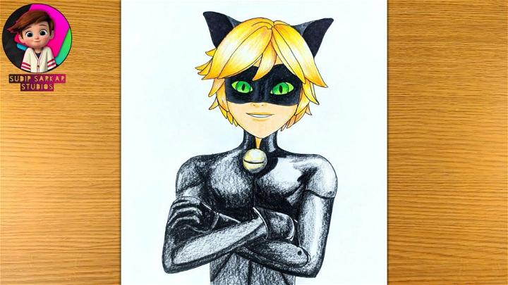 Cat Noir Drawing for Kids