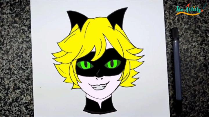 Cat Noir Pencil Drawing