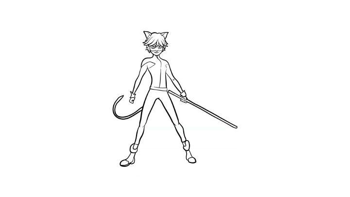 Cat Noir Sketch Drawing