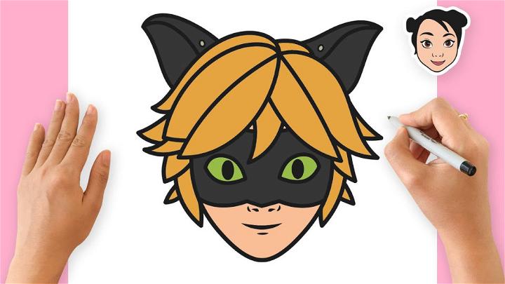 Chat Noir Face Drawing