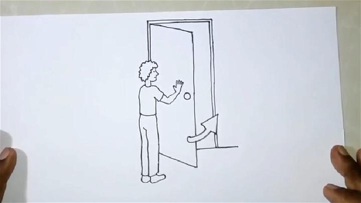 Close the Door Drawing with Pen