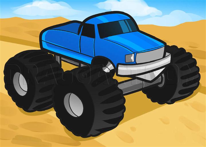 Color Monster Truck Drawing