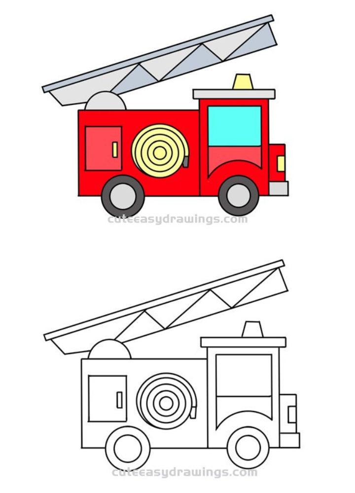 Cute Fire Truck Drawing