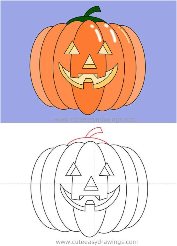 Cute Jack O Lantern Drawing