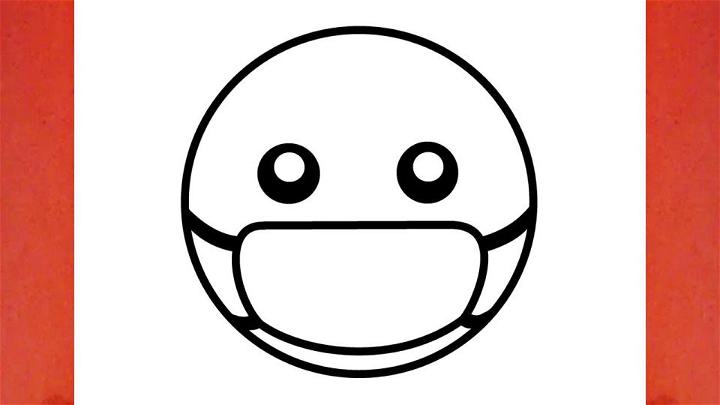 Cute Medical Mask Emoji Drawing