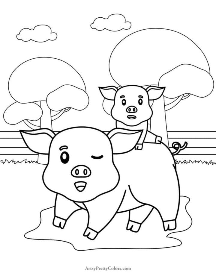 Cute Pig Coloring Pages