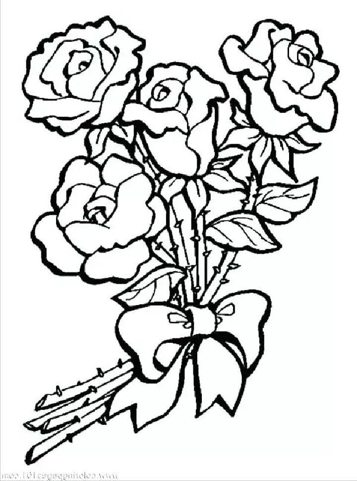 Detailed Rose Coloring Pages