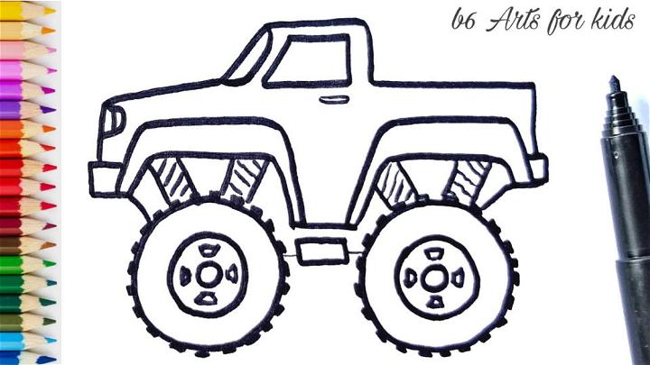 Draw Cartoon Monster Truck