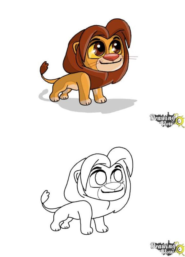 Draw Chibi Simba from The Lion King