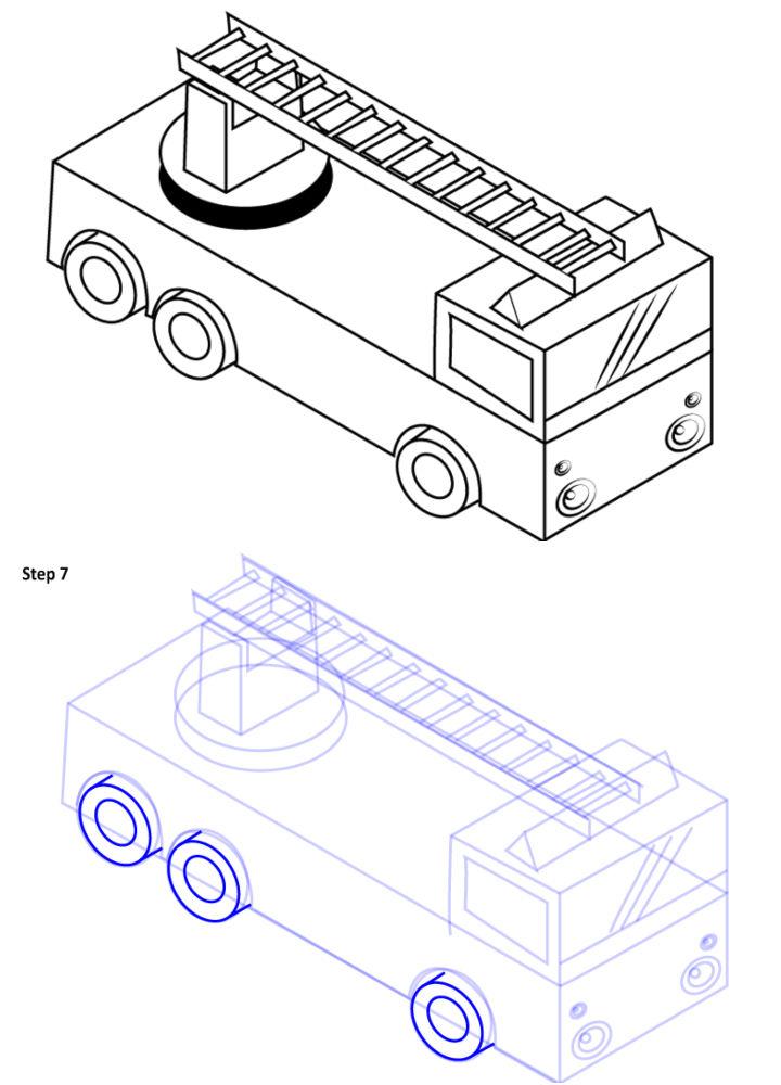 Draw Fire Truck with Ladder