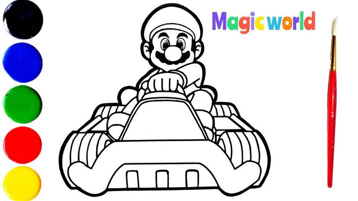 Draw Mario on a Racing Car