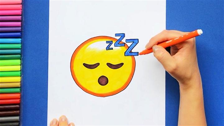 Draw Sleeping Face Emoji