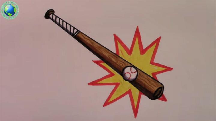Draw a Baseball Bat Hitting a Baseball