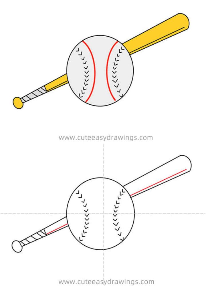 Draw a Baseball Bat and Ball