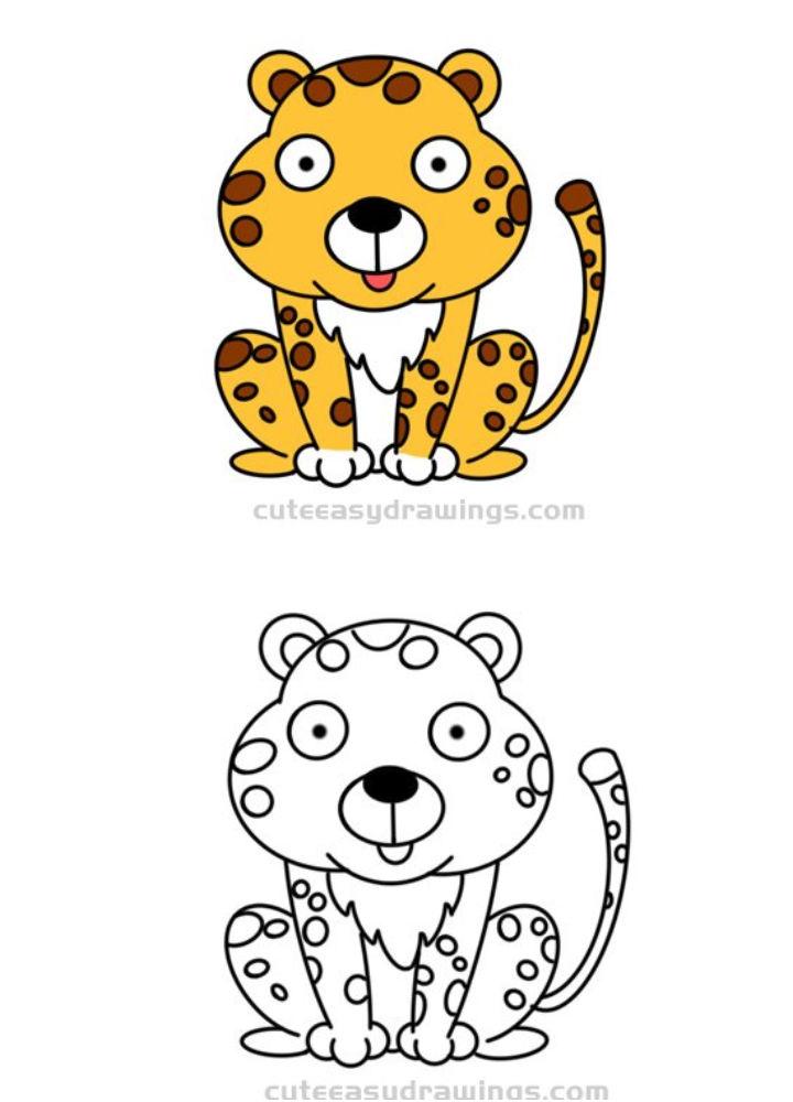 Draw a Funny Leopard for Kids