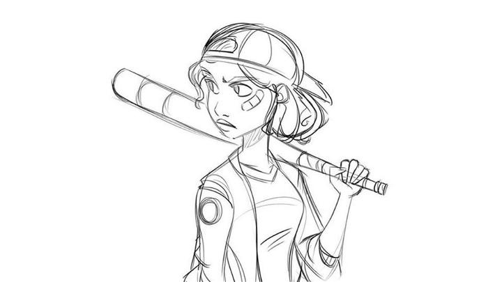 Draw a Girl with Baseball Bat