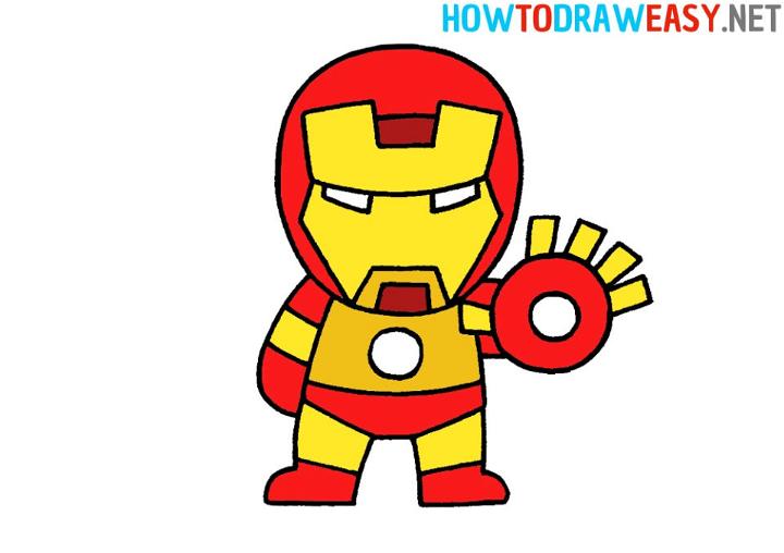 iron man drawing full body simple