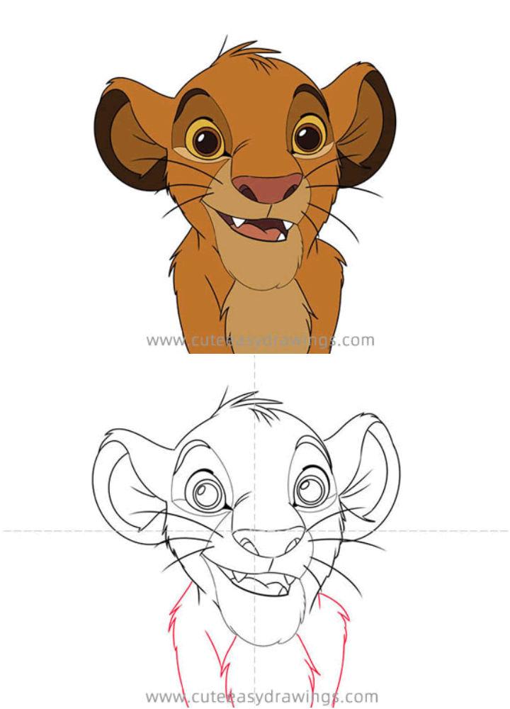 Draw a Little Simba Head