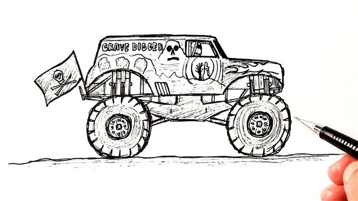 Draw a Monster Truck Grave Digger