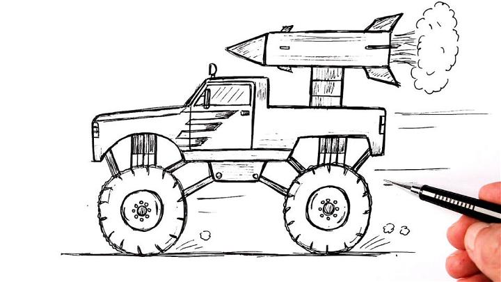 Draw a Monster Truck Rocket