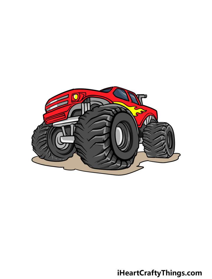 Draw a Monster Truck Step by Step