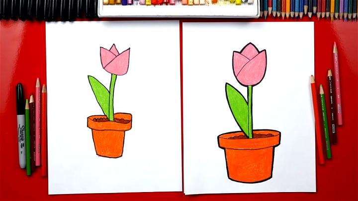 Draw a Tulip in a Pot