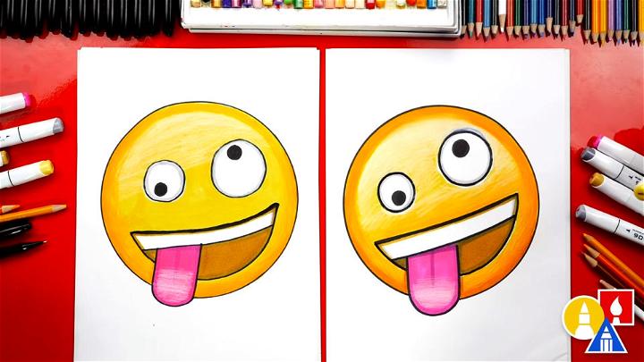 Draw the Crazy Face Emoji