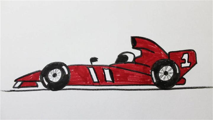 how to draw a simple race car