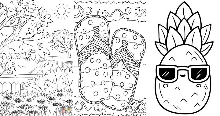Easy And Free Summer Coloring Pages To Print
